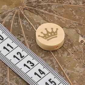 Taç Motifli, Delikli Ahşap Boncuk