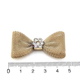 Taş Süslemeli Metal Fiyonk Süs Karartma Altın