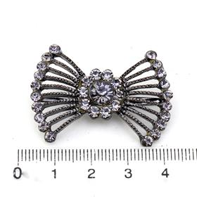 Taş Süslemeli Metal Fiyonk Süs Siyah