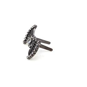 Taş Süslemeli Metal Fiyonk Süs Siyah