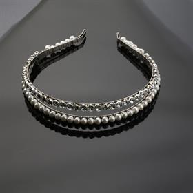 Taş ve Boncuk İşlemeli Çiftli Su Yolu Taç