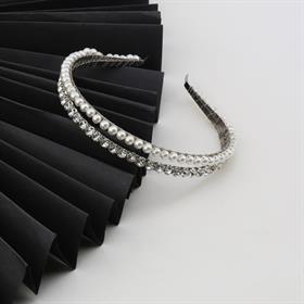 Taş ve Boncuk İşlemeli Çiftli Su Yolu Taç