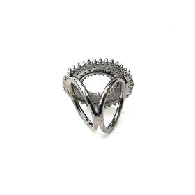 Taşlı Halka Eşarp Şal Yüzüğü Karartma Gümüş