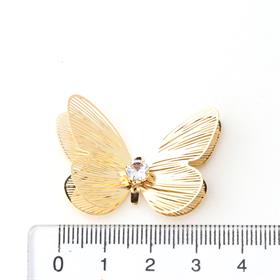 Taşlı Metal Kelebek Süs Gold