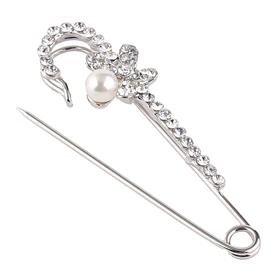 Taşlı ve İncili Kelebek Çengelli Çatal İğne