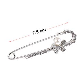 Taşlı ve İncili Kelebek Çengelli Çatal İğne