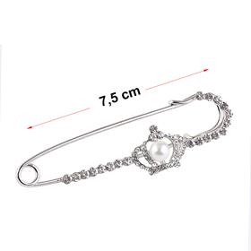 Taşlı ve İncili Taçlı Çengelli Çatal İğne