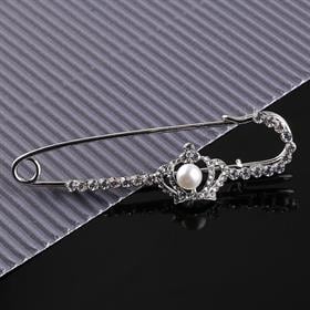 Taşlı ve İncili Taçlı Çengelli Çatal İğne