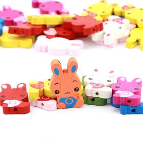 Tavşan Figürlü Emzik Askısı Boncuğu (5 adet)