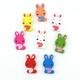 Tavşan Figürlü Emzik Askısı Boncuğu (5 adet)