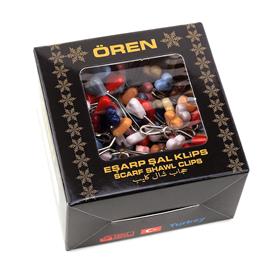 Toptan Karışık Renkli Kalp Eşarp Şal Klipsi 100lü