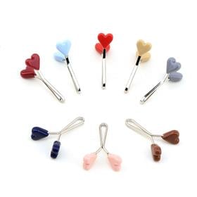 Toptan Karışık Renkli Kalp Eşarp Şal Klipsi 100lü