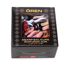 Toptan Karışık Renkli Lale Eşarp Şal Klipsi 100lü