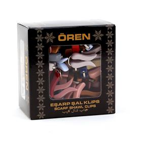 Toptan Karışık Renkli Lale Eşarp Şal Klipsi 100lü