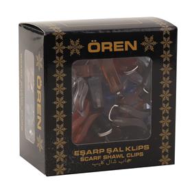 Toptan Karışık Şeffaf Renkli Lale Eşarp Şal Klipsi 100lü