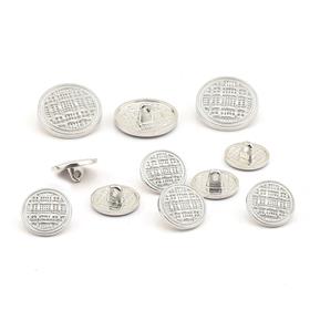 Trençkot ve Blazer Ceket Düğme Takımı Gümüş 11li Set