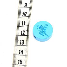 Tuğra Baskılı, Ahşap Emzik Zinciri Boncuğu