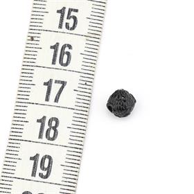 Tuğra Desenli Metal Siyah Boncuk 10 Adet