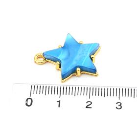 Turkuaz Sedefli Yıldız Takı Ucu