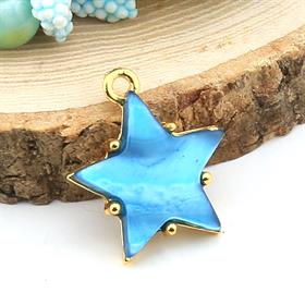 Turkuaz Sedefli Yıldız Takı Ucu
