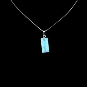 Turkuaz Taş Silindir Kolye Ucu