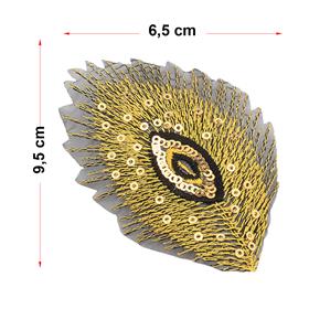 Ütüyle Yapışabilen Sarı Tavus Kuşu Tüyü Aplik