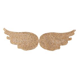 Ütüyle Yapışan Gold Taşlı Büyük Açık Kanat Aplik