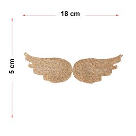 Ütüyle Yapışan Gold Taşlı Büyük Açık Kanat Aplik