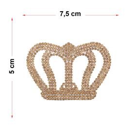 Ütüyle Yapışan Gold Taşlı Kral Taç Motif 5 x 7,5 cm