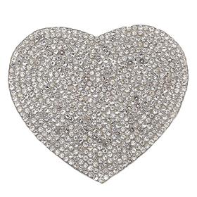 Ütüyle Yapışan Kristal Taşlı Kalp Aplik