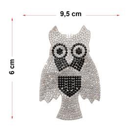 Ütüyle Yapışan Taşlı Baykuş Aplik