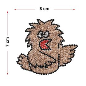 Ütüyle Yapışan Taşlı Kızgın Kuş Aplik