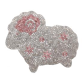 Ütüyle Yapışan Taşlı Pembe Kuzu Aplik