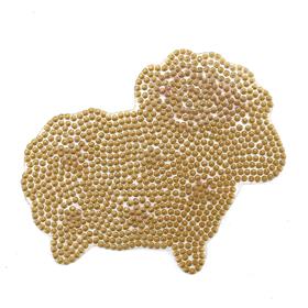 Ütüyle Yapışan Taşlı Pembe Kuzu Aplik