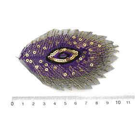 Ütüyle Yapışan Tavus Kuşu Tüyü Aplik