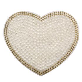 Ütüyle Yapıştırılabilen İncili Kalp Motif