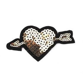 Ütüyle Yapıştırılabilen Pullu Kalp Aplike