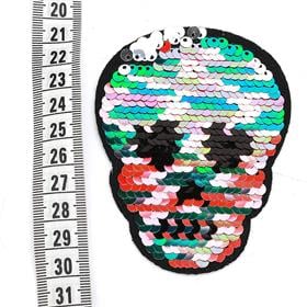 Ütüyle Yapıştırılabilen Pullu Kurukafa Aplike