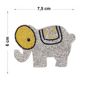 Ütüyle Yapıştırılabilen Renkli Taşlı Fil Aplik