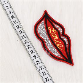 Ütüyle Yapıştırılabilen Taşlı Dudak Aplik