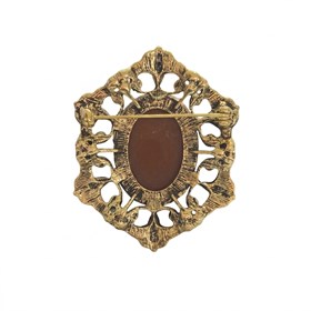 Vintage Tarzı Taşlı Kadın Cameo Broş