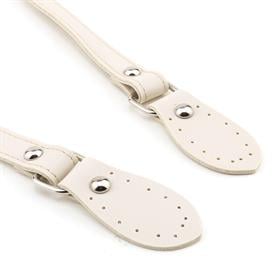 Yassı Deri Çanta Sapı Krem