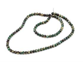 Yeşil Altın Desenli Dizi Cam Boncuk