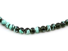 Yeşil Desenli Siyah Dizi Cam Boncuk