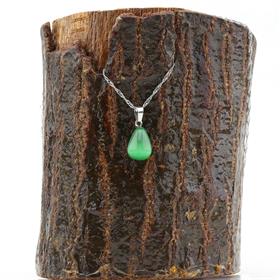 Yeşil Kedigözü Taşı Damla Kolye Ucu