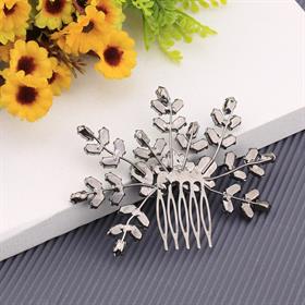 Yeşil Kristal Taşlı Kar Tanesi Tarak Toka