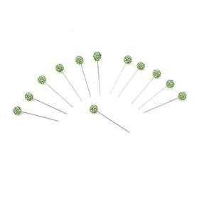 Yeşil Taşlı Toplu Eşarp Şal İğnesi 12 adet