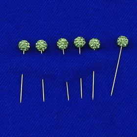 Yeşil Taşlı Toplu Eşarp Şal İğnesi 12 adet