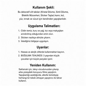Yıldız Desenli Pembe Renkli Yüz Taşı Sticker Seti