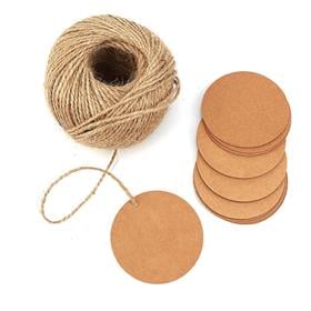 Yuvarlak Kraft Etiket (100 Adet + Jüt İp Hediyeli)
